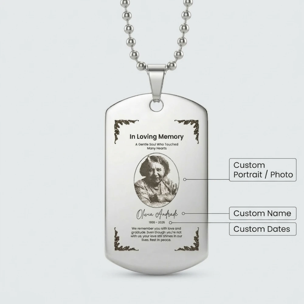 Personalised Laser Engraved Photo Pendant & Memorial Stainless Steel Necklace personalised laser engraved photo pendant & memorial stainless steel necklace