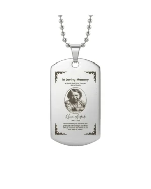 personalised laser engraved photo pendant & memorial stainless steel necklace