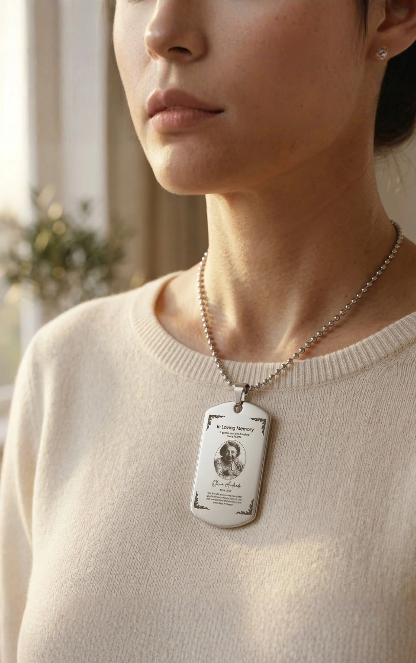 Personalised Laser Engraved Photo Pendant & Memorial Stainless Steel Necklace personalised laser engraved photo pendant & memorial stainless steel necklace
