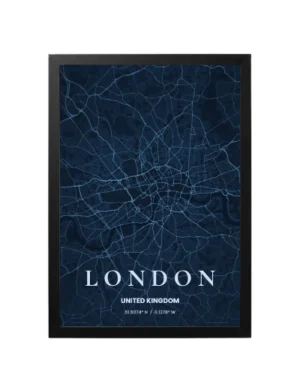 Home Personalised City Location Map Framed Wall Art with Custom GPS Coordinates