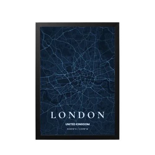 Personalised City Location Map Framed Wall Art with Custom GPS Coordinates