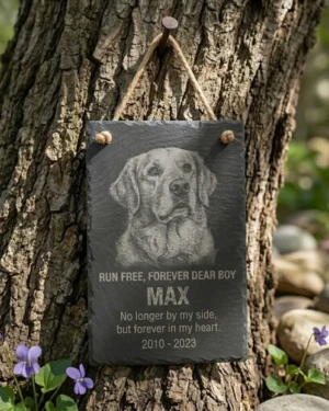 Home Personalised Hanging Slate Sign | Engraved Natural Slate Plaque | Custom House Name, Door & Garden Signage