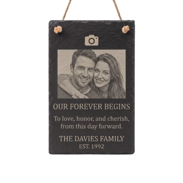 Personalised Hanging Slate Sign – 30 × 20 cm