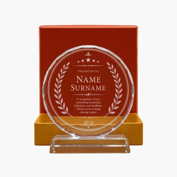 Eden Canvas Personalised Crystal Glass Award with Custom Engraving